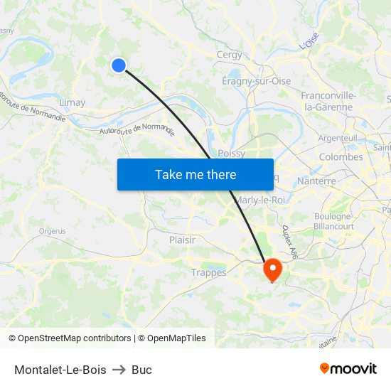 Montalet-Le-Bois to Buc map