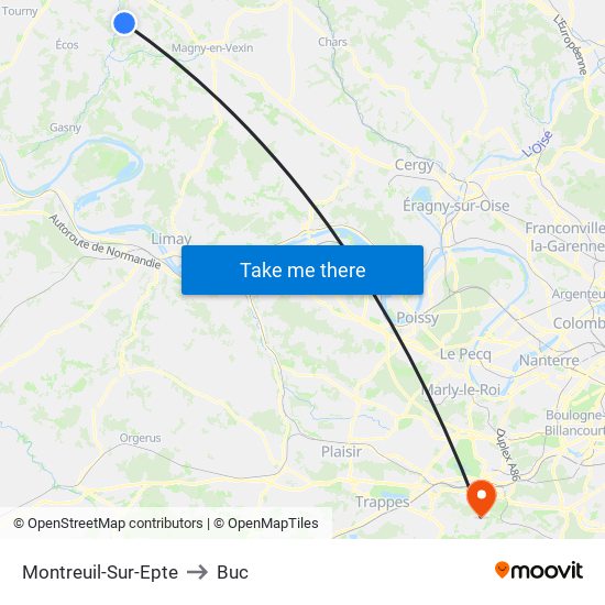 Montreuil-Sur-Epte to Buc map