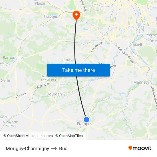 Morigny-Champigny to Buc map