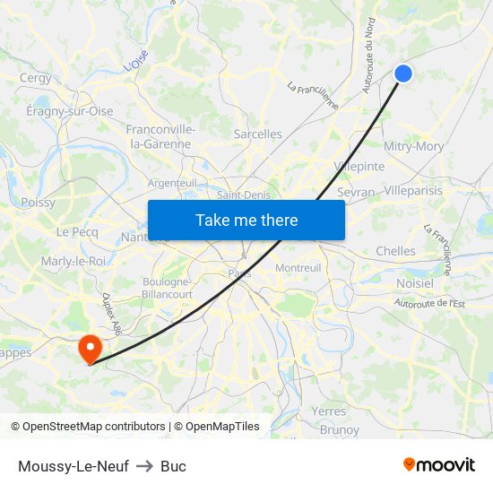 Moussy-Le-Neuf to Buc map