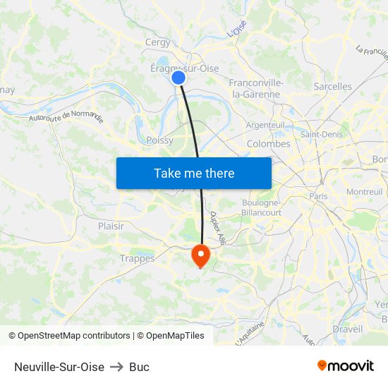 Neuville-Sur-Oise to Buc map