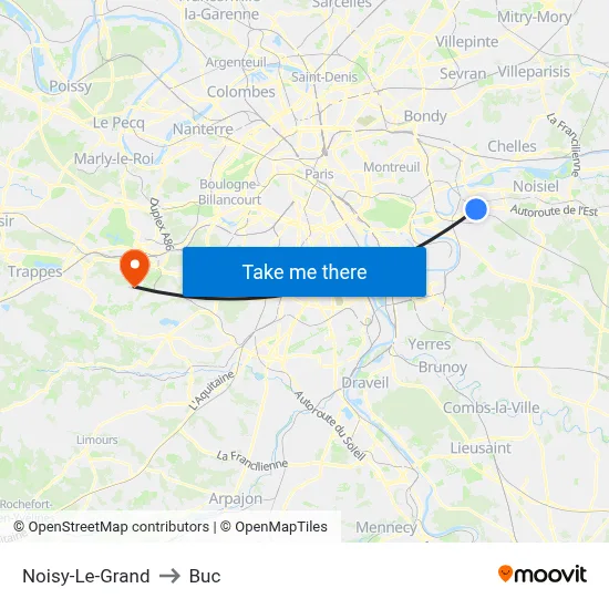 Noisy-Le-Grand to Buc map