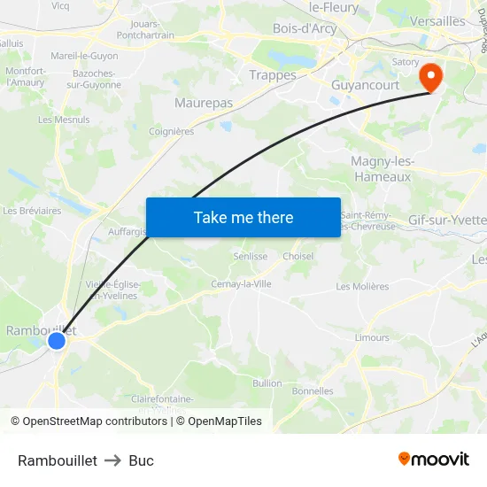 Rambouillet to Buc map