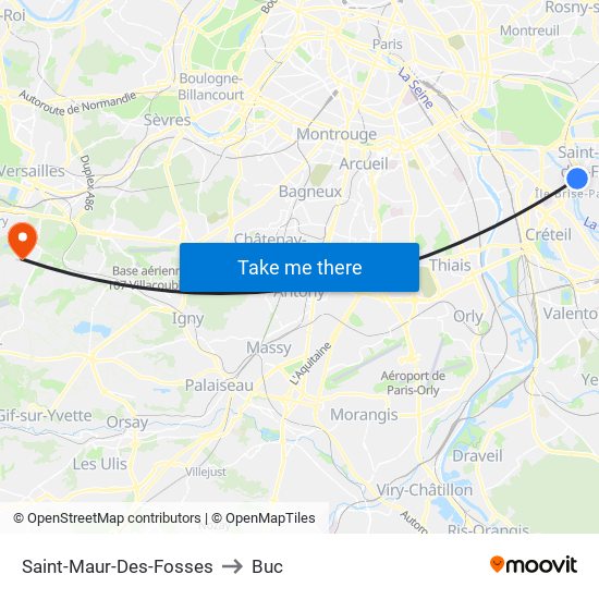 Saint-Maur-Des-Fosses to Buc map