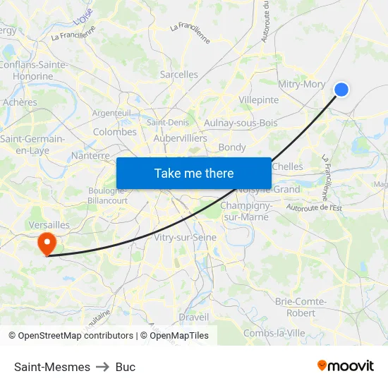 Saint-Mesmes to Buc map