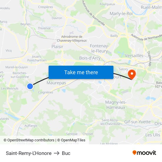Saint-Remy-L'Honore to Buc map