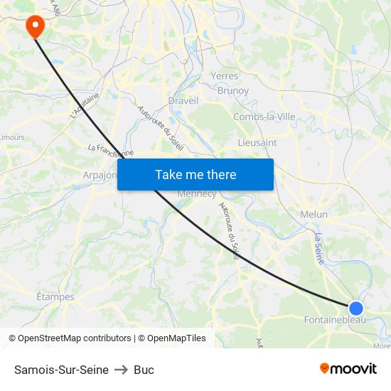 Samois-Sur-Seine to Buc map