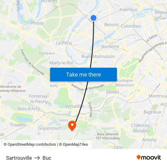 Sartrouville to Buc map