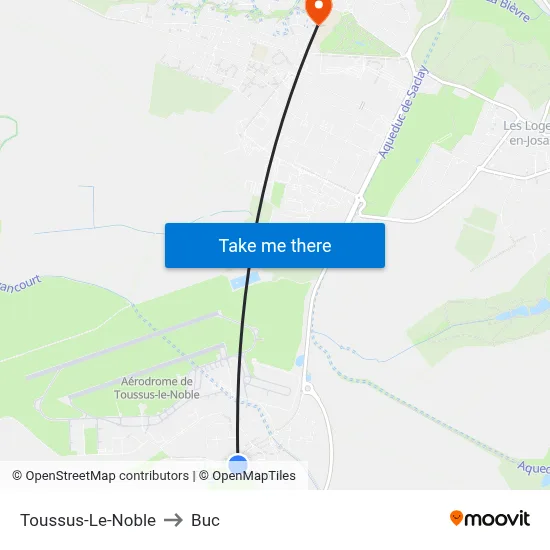Toussus-Le-Noble to Buc map