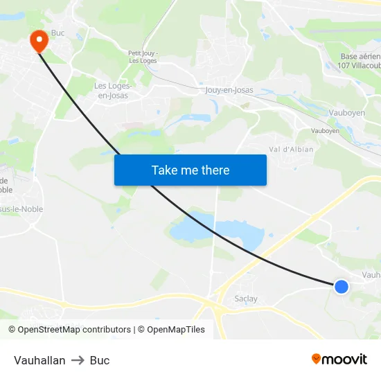 Vauhallan to Buc map