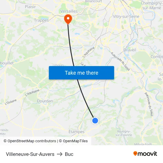 Villeneuve-Sur-Auvers to Buc map