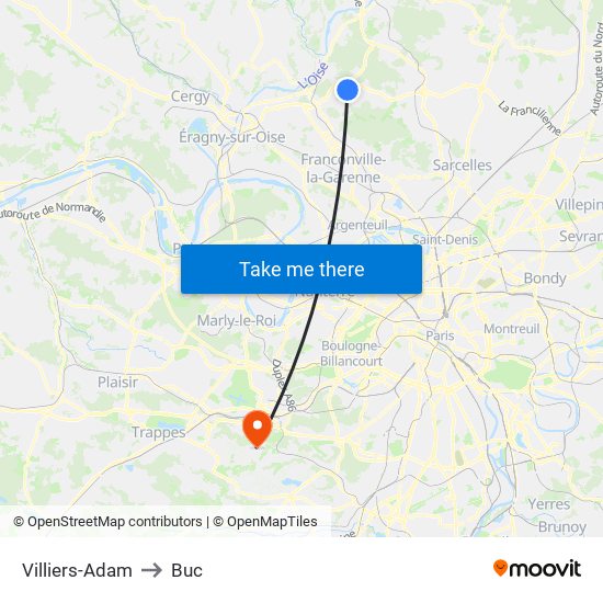 Villiers-Adam to Buc map