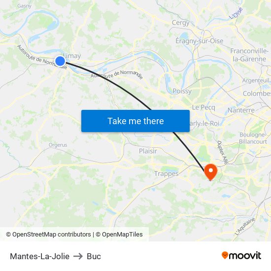 Mantes-La-Jolie to Buc map