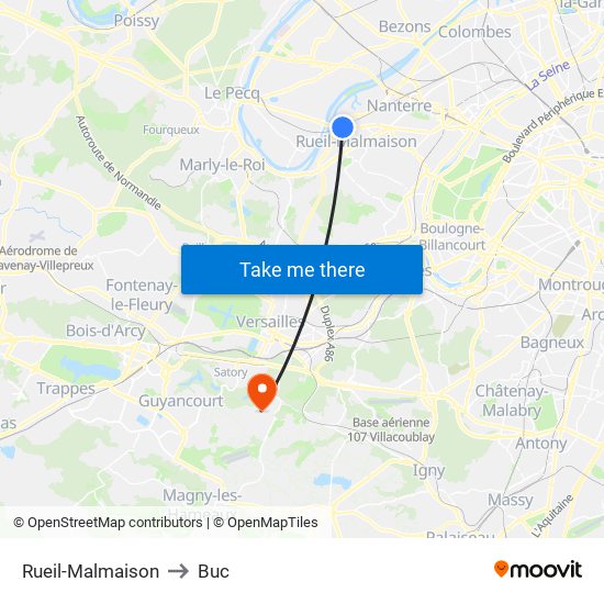 Rueil-Malmaison to Buc map