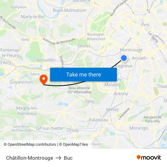 Châtillon-Montrouge to Buc map