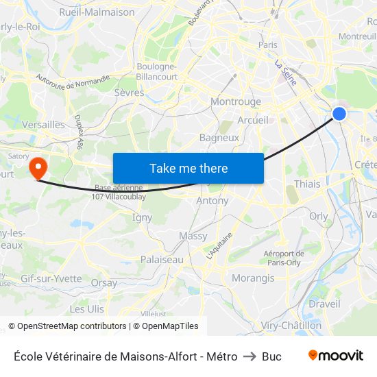 École Vétérinaire de Maisons-Alfort - Métro to Buc map
