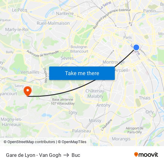 Gare de Lyon - Van Gogh to Buc map