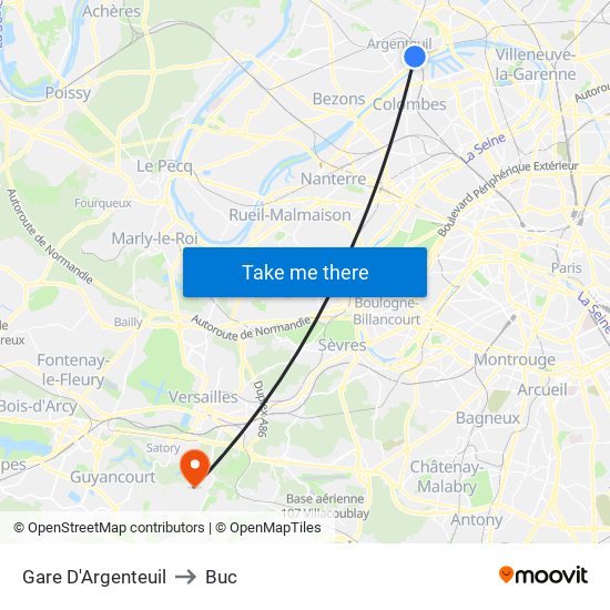 Gare D'Argenteuil to Buc map