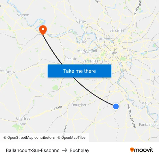 Ballancourt-Sur-Essonne to Buchelay map