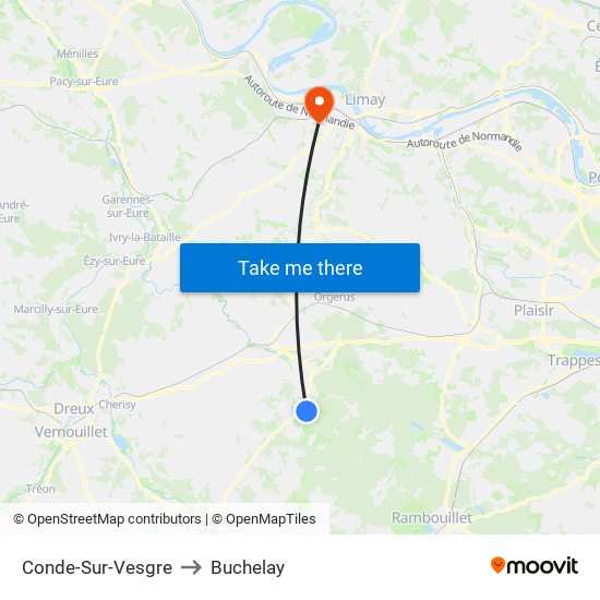 Conde-Sur-Vesgre to Buchelay map