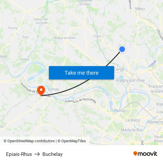 Epiais-Rhus to Buchelay map