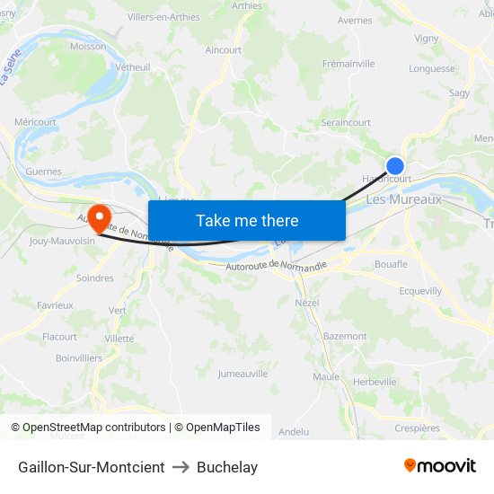 Gaillon-Sur-Montcient to Buchelay map