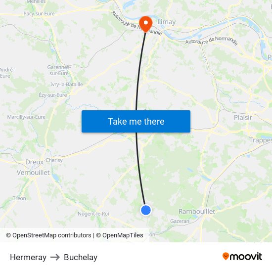 Hermeray to Buchelay map