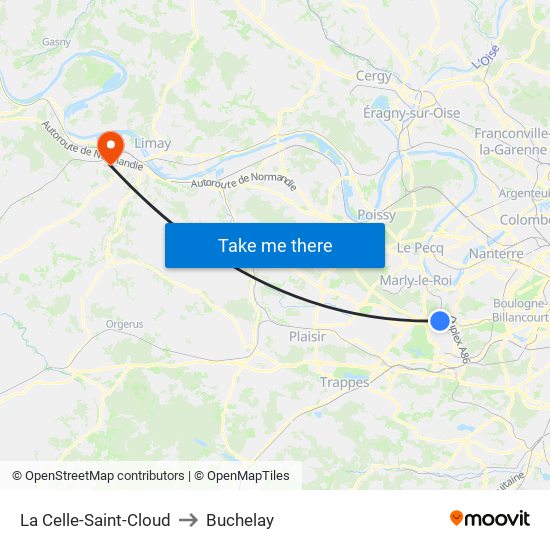 La Celle-Saint-Cloud to Buchelay map