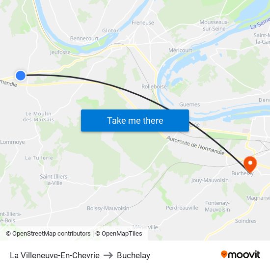 La Villeneuve-En-Chevrie to Buchelay map