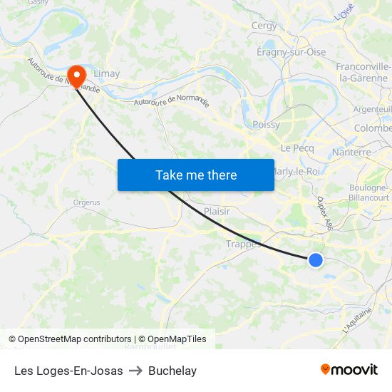Les Loges-En-Josas to Buchelay map