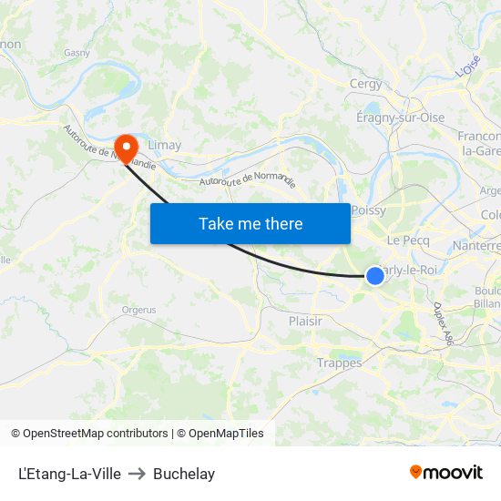 L'Etang-La-Ville to Buchelay map