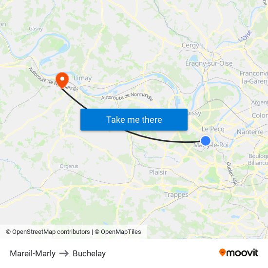 Mareil-Marly to Buchelay map