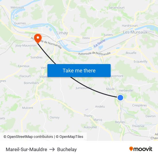 Mareil-Sur-Mauldre to Buchelay map