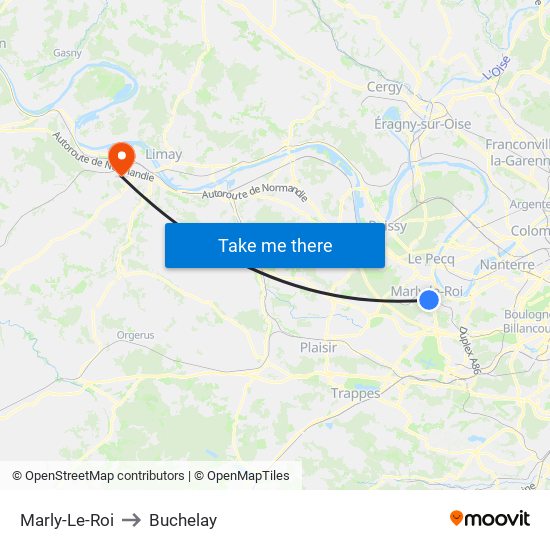 Marly-Le-Roi to Buchelay map