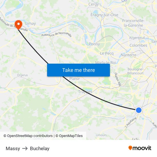 Massy to Buchelay map
