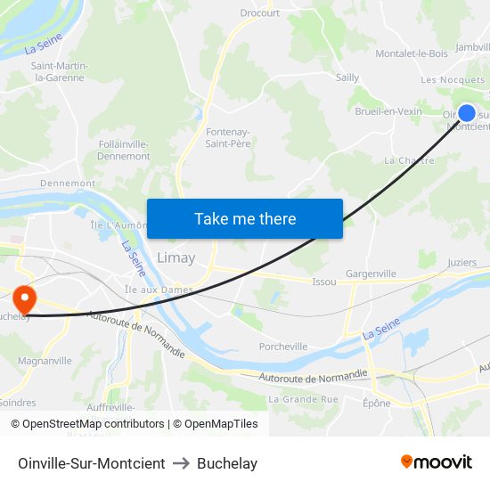 Oinville-Sur-Montcient to Buchelay map