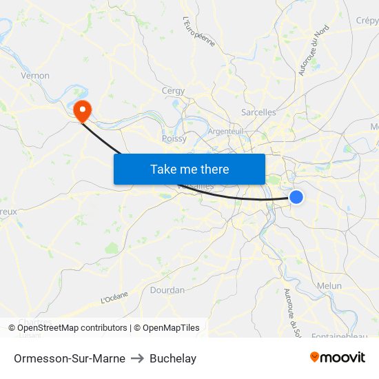 Ormesson-Sur-Marne to Buchelay map