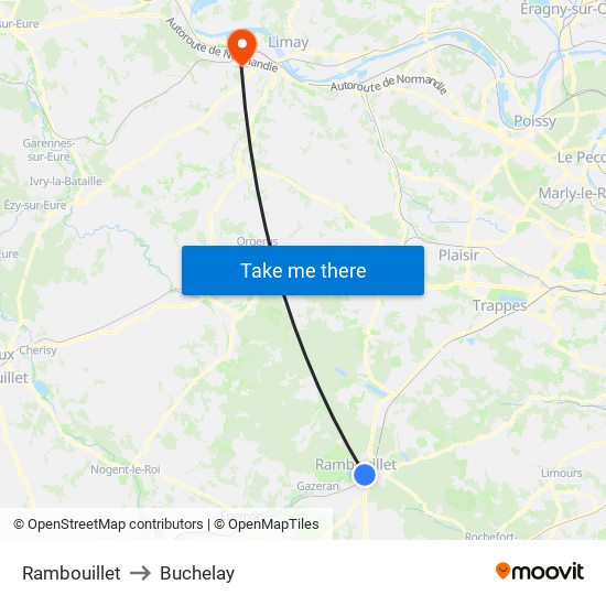 Rambouillet to Buchelay map