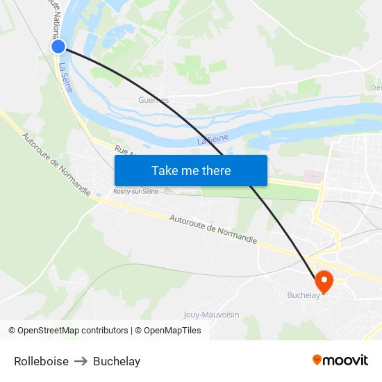 Rolleboise to Buchelay map