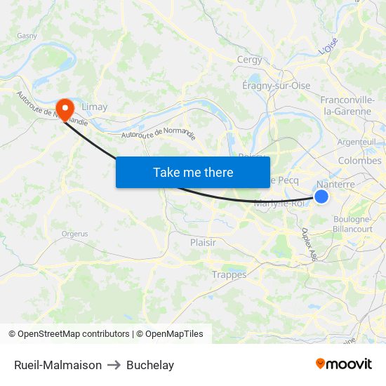 Rueil-Malmaison to Buchelay map