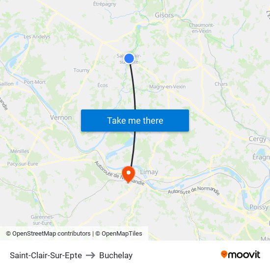 Saint-Clair-Sur-Epte to Buchelay map
