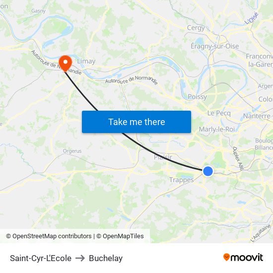 Saint-Cyr-L'Ecole to Buchelay map