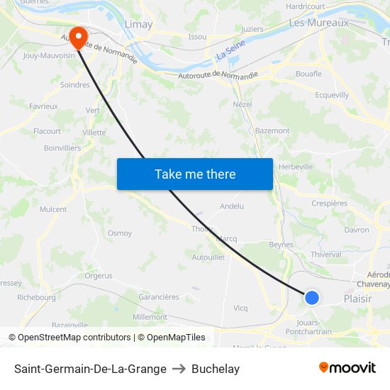 Saint-Germain-De-La-Grange to Buchelay map