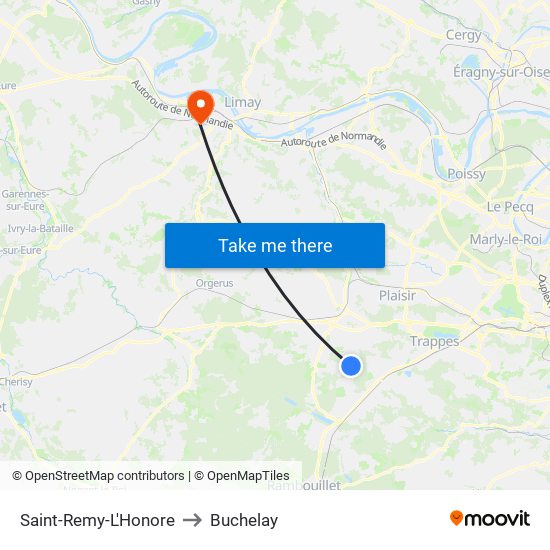 Saint-Remy-L'Honore to Buchelay map