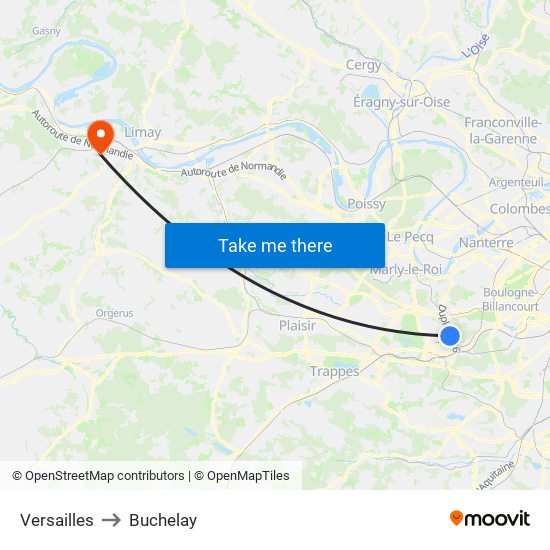 Versailles to Buchelay map