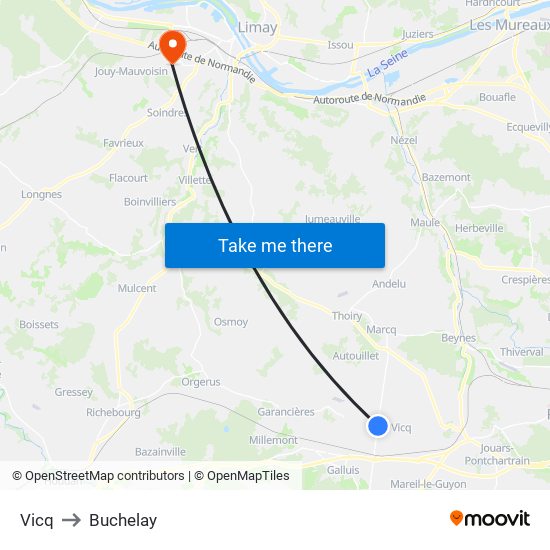 Vicq to Buchelay map