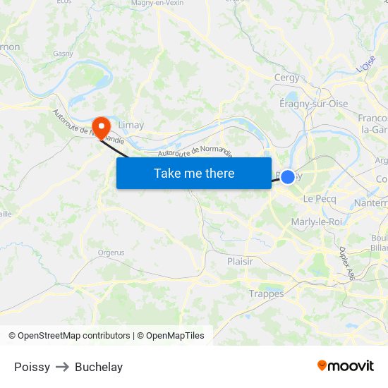 Poissy to Buchelay map