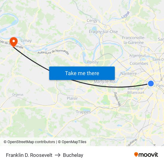 Franklin D. Roosevelt to Buchelay map