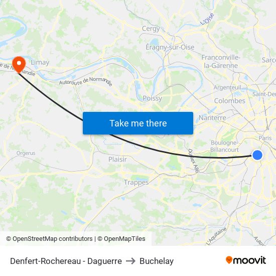 Denfert-Rochereau - Daguerre to Buchelay map