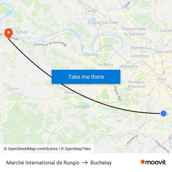 Marché International de Rungis to Buchelay map
